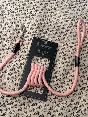 London Fog Pink Flat Dog Leash - 6 Feet